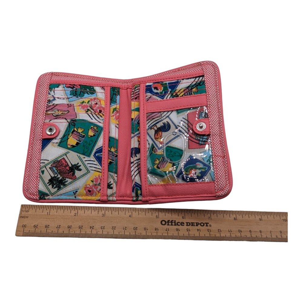 Vera Bradley RFID Beach Vintage Car Wallet Cuban Stamp Lining Bifold - Picture 8 of 12